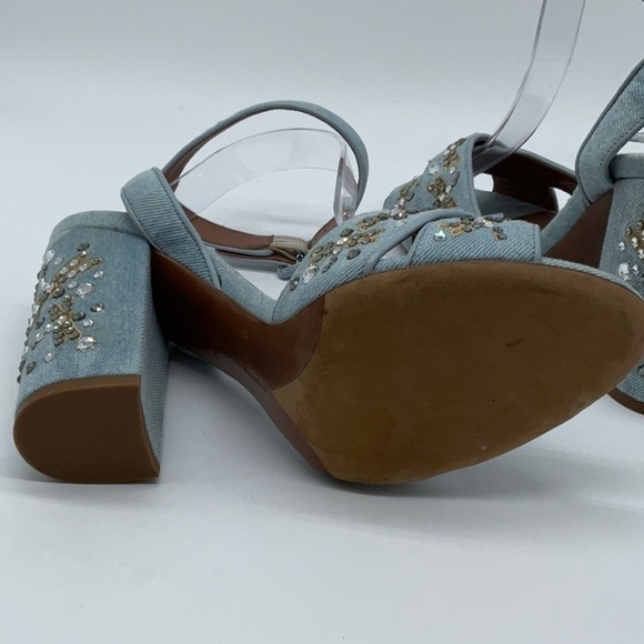 Tabitha Simmons Light Denim/Gold Dragonfly Heels - Picture 9 of 12